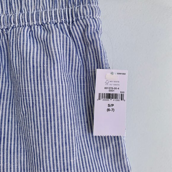 Gap Kids Linen-Cotton Pull-On Dolphin Shorts blue and white stripes - Picture 9 of 9